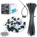 200pcs 3/4" 3M Back-Glue Self Adhesive Black Strong Cable Zip Tie Mounts by XHF