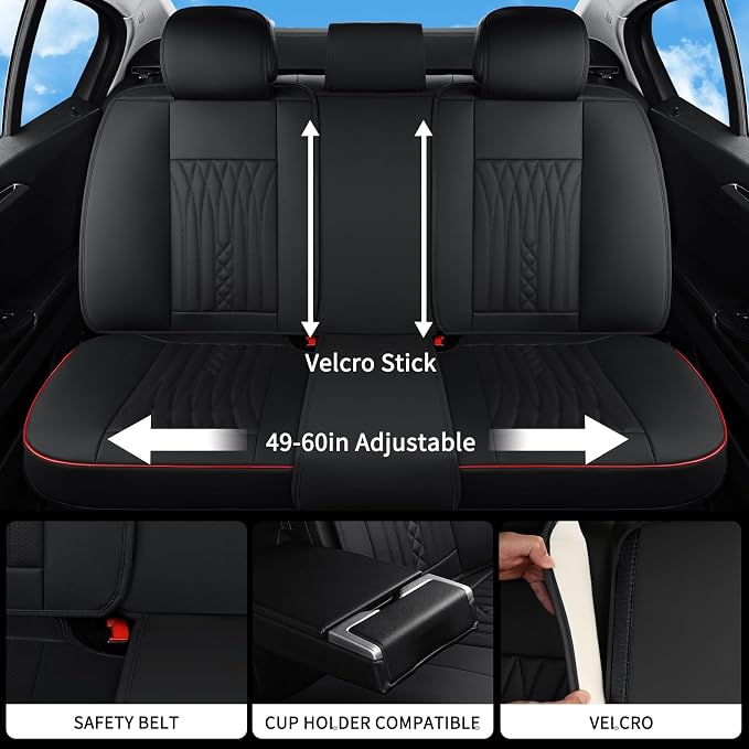 Car Seat Covers Full Set, Leather Seat Covers - Image 7