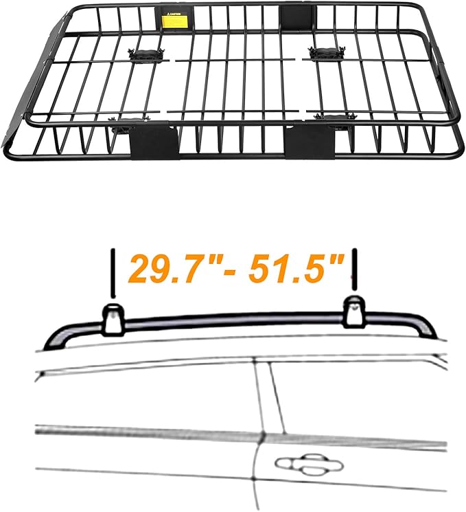 XCAR 64"x 39"x 4" Universal Roof Rack Basket Black - Image 4