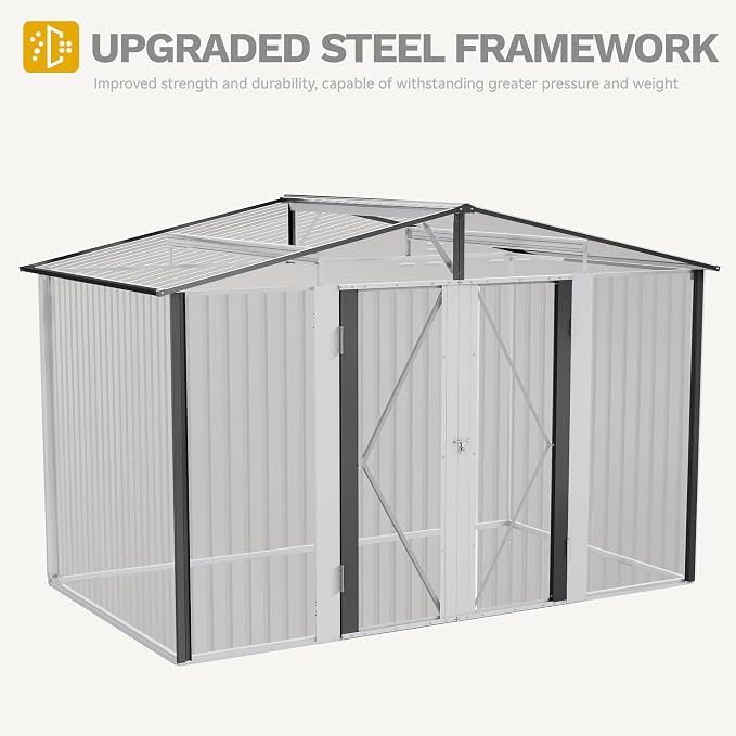 DWVO Storage Shed 9x6 FT for Bicycle Functional Metal Tool Shelter Garden - Image 5