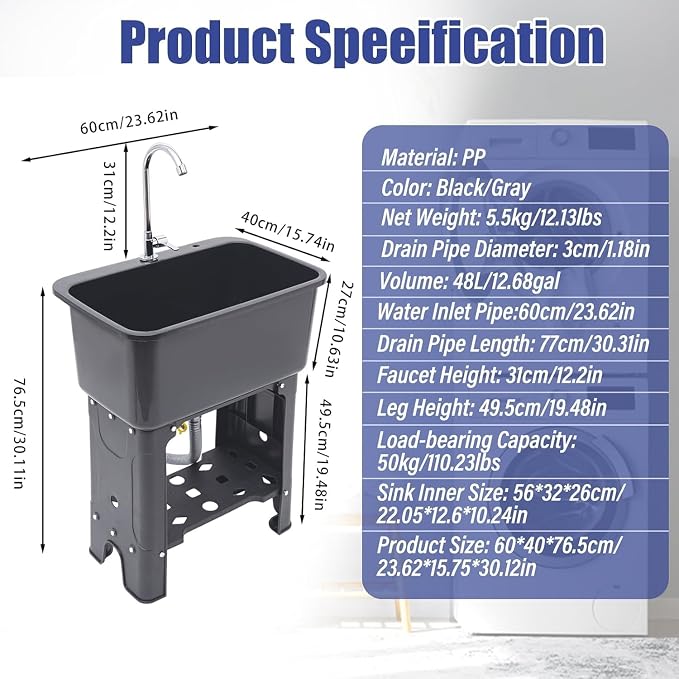 Free Standing Utility Sink - Image 4