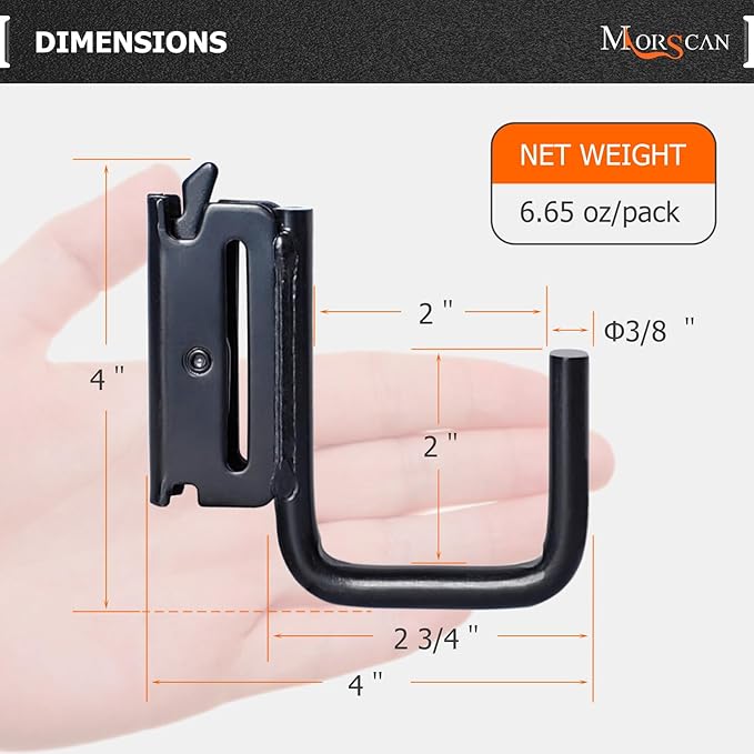 10 Pack 2" E Track J Hooks Heavy Duty Black Steel E-Track Tie Down Accessories - Image 3