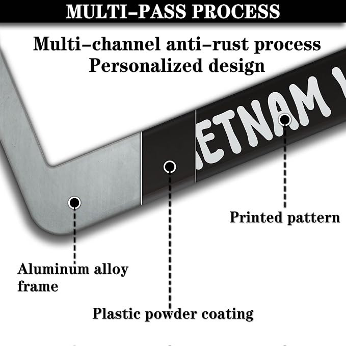 License Plate Frames Black and White License Plate Covers Disabled Vietnam - Image 5