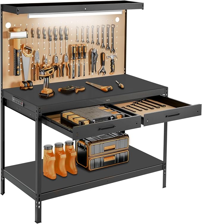 Work Bench, Work Benches for Garage, Work Table, A3 Steel 600LBS Capacity by Unknown