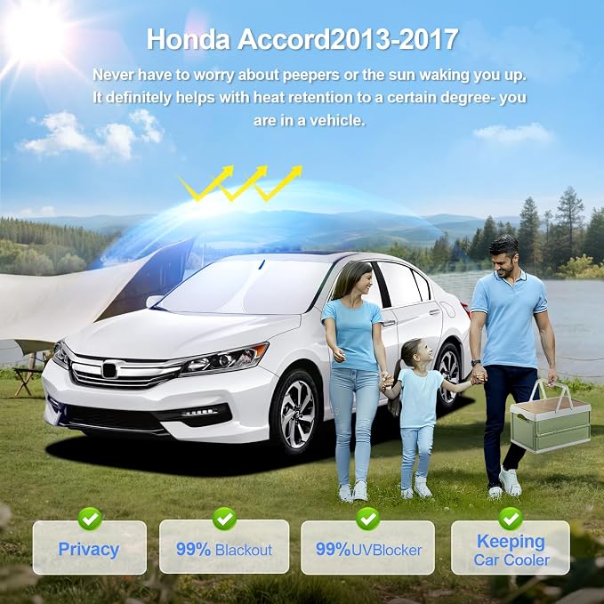 6pcs Car Window Shades for Honda Accord 2013-2017 Accessories, Windshield Side - Image 2