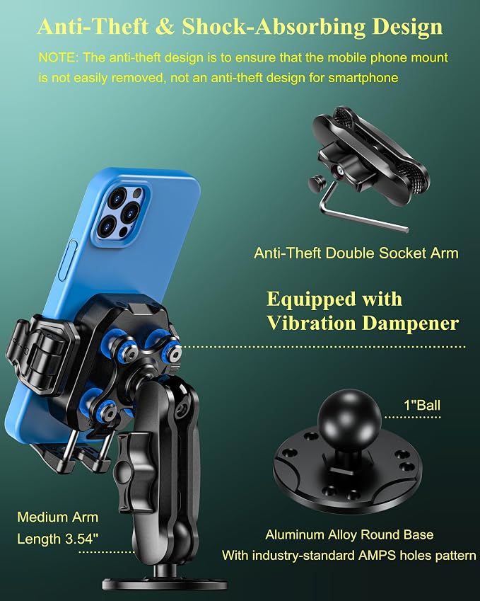 BRCOVAN Anti-Theft Phone Mount Holder - Image 3