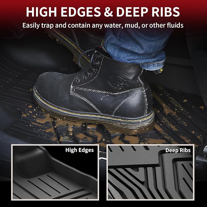 LASFIT Floor Mats for Honda Pilot 2023 2024 2025, All Weather Custom Fit TPE - Image 3