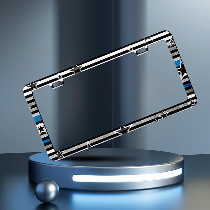 American Flag Blue Line License Plate Frame Star Flag License Plate Frames - Image 2