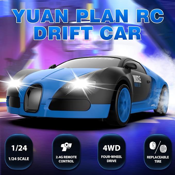 RC Drift Car, 1:24 4WD Drifting RC Cars 2.4GHz High Speed Remote Control Car - Image 2