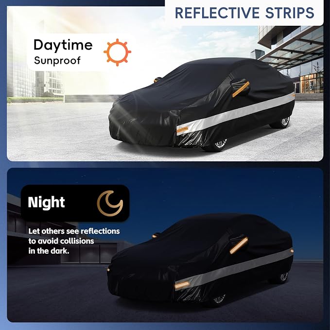10 Layers Car Cover Custom Fit for Cadillac, Waterproof All Weather for - Image 4