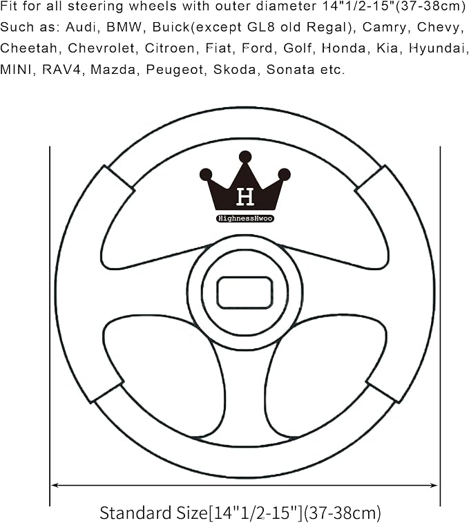 Car Steering Wheel Covers for Women Padded Carbon Fiber PU Leather Cute Auto - Image 7