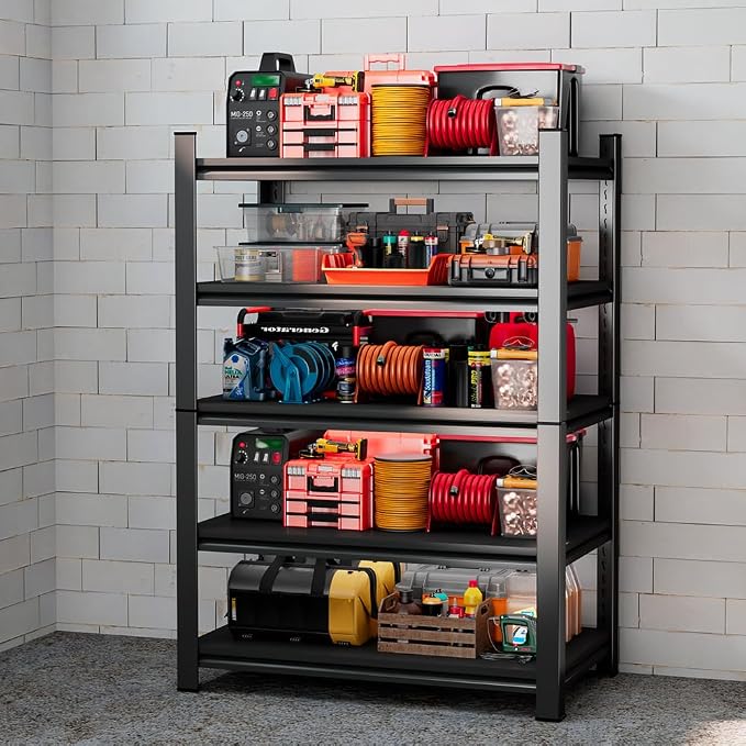 Metal Storage Rack Tier Height Free Adjustable Garage Tool Rack Load Capacity by Buynow
