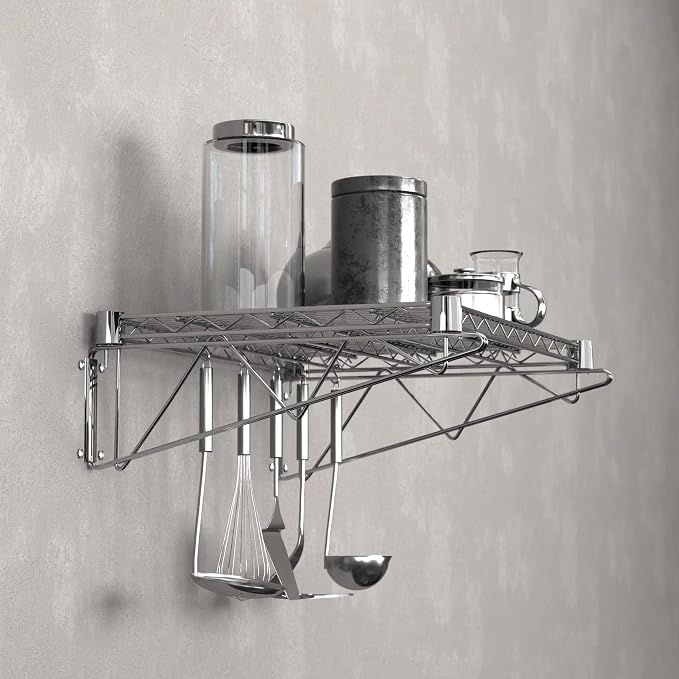 18" x 24" Chrome Wire Wall Mount Shelf - Image 5