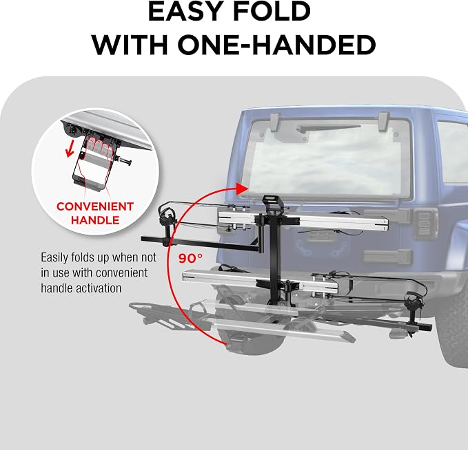 Rockland Foldable 2-Ebike Rack, 200 lbs Capacity, Hitch Mount Electric Bike Rack - Image 5