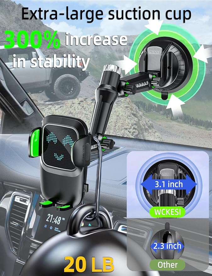 Phone Mount for Truck, Phone Holder for Truck, car Phone Holder, 【Tri-Fold - Image 4