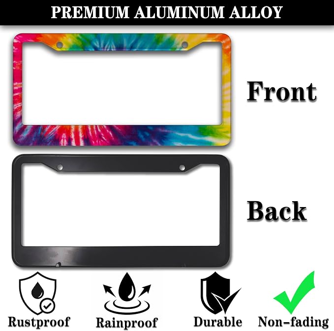 License Plate Frames for Men Rainbow License Plate Frame for Women Novelty Tie - Image 3