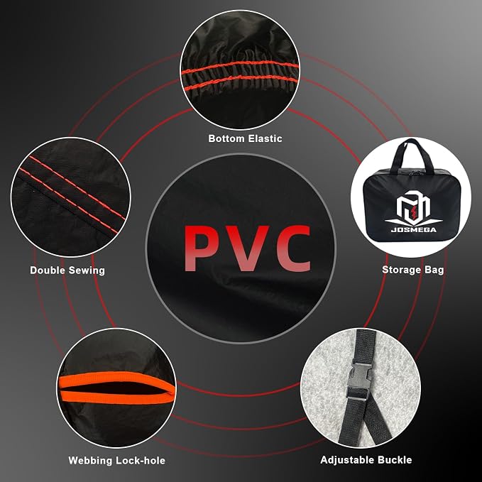 Motorcycle Cover | Heavy Duty PVC | Soft Inner Cotton | Waterproof Outdoor | - Image 5