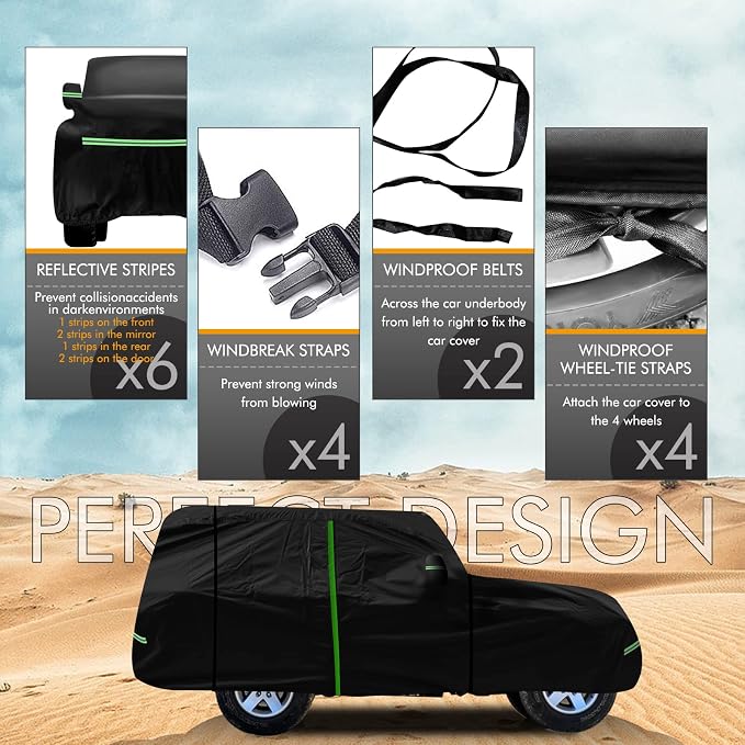 for 1987-2006 Jeep Wrangler 2 Doors 420D Cover Outdoor Waterproof UV Protection - Image 4