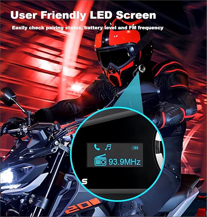Fodsports FX6S Bluetooth Motorcycle Headset, 6-Way Motorbike Intercom Bluetooth - Image 3