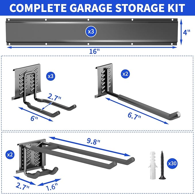 Garage Organization Tool Organizer Wall Mount, 48inch Heavy Duty Garden Tool - Image 7