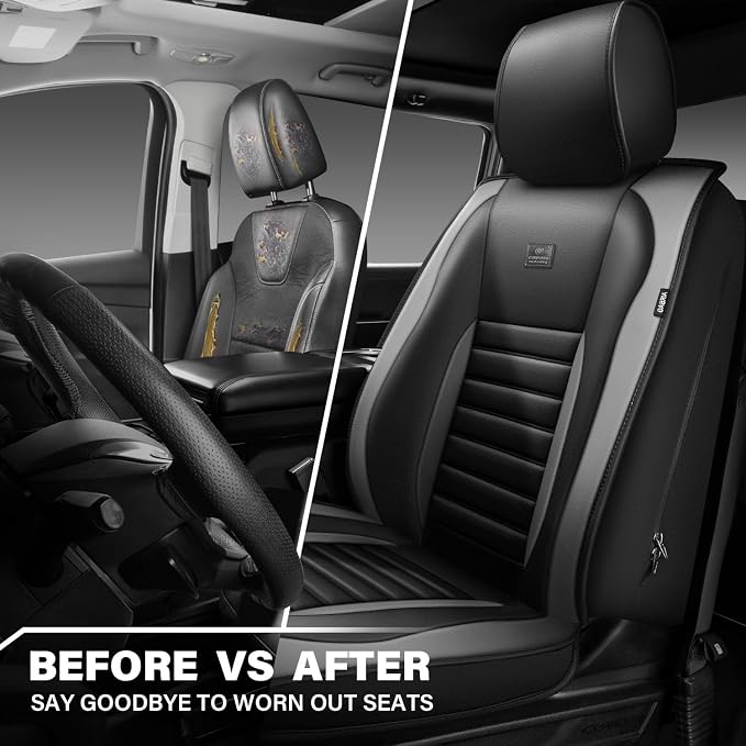 CAR PASS Nappa Leather Car Seat Covers Front Seats, Luxury Seat Protector - Image 7