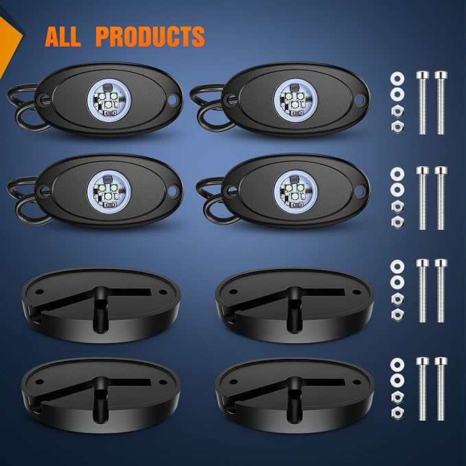 Nilight LED Rock Light 4PCS Underglow Wheel Well Pods Waterproof Exterior - Image 9
