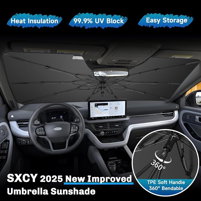 SXCY for 2020-2025 Ford Explorer Windshield Umbrella Sunshade for 2025 Ford - Image 2