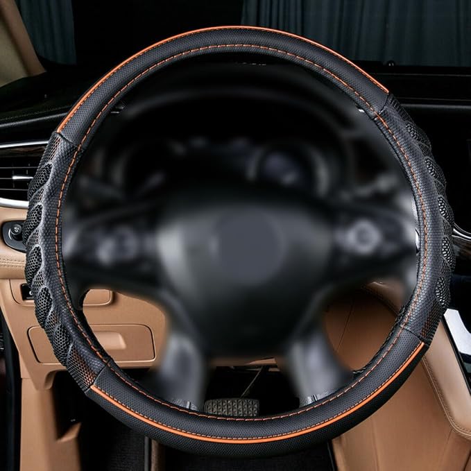 Flying Banner car Steering Wheel Cover Faux Leather Massage Universal fit 3D - Image 2