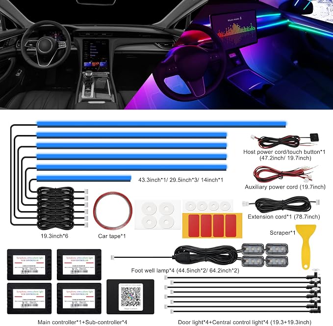 Acrylic Interior Car LED Strip Light - Image 2