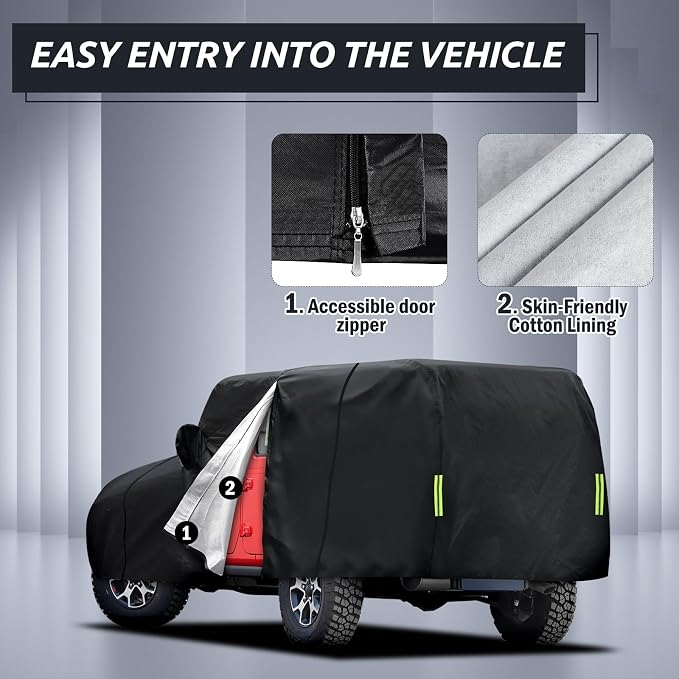 Car Cover Custom Fit for Jeep Wrangler 4 Door 2006-2025 JK JL, Migaven - Image 3