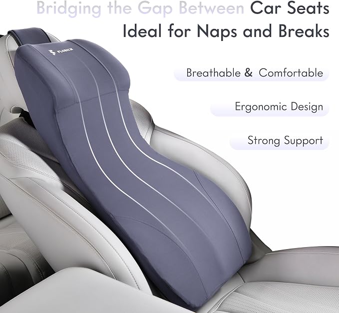 FLORICH Integrated Car Seat Lumbar Support Pillow & Car Neck Pillow Memory Foam - Image 4
