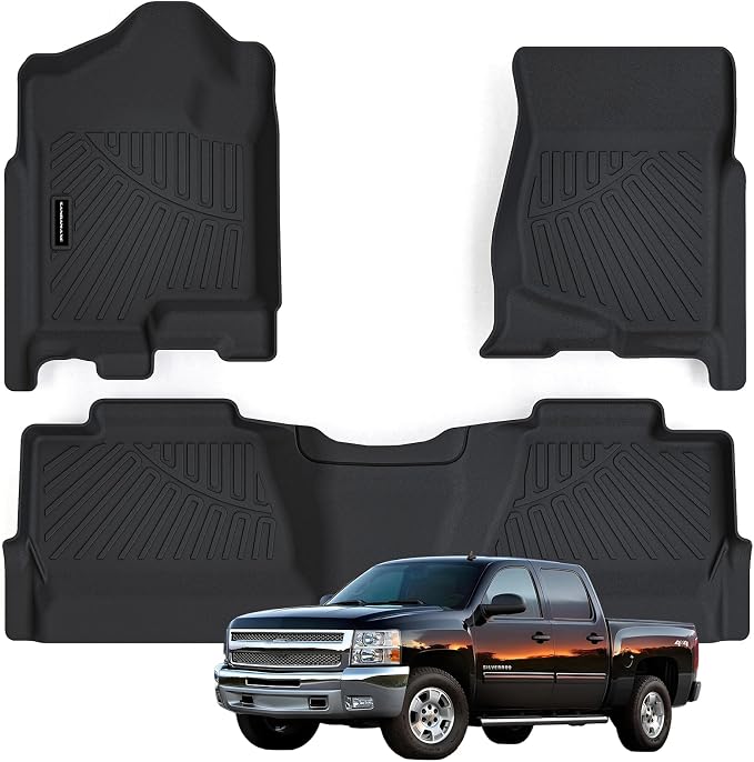Floor Mats for 2007-2013 Chevy Silverado & GMC Sierra 1500 Crew Cab 2007-2014 - Image 7