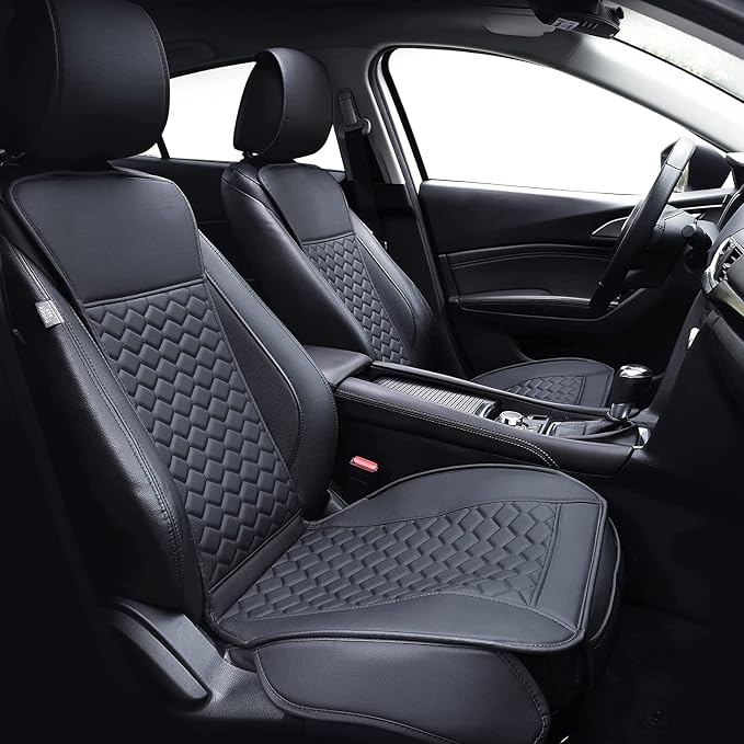 Elantrip 2PCs Front Car Seat Covers Leather Water Proof Seat Protector by Elantrip