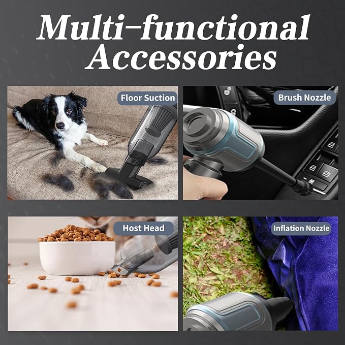 Car Vacuum Cleaner, 16000PA High Power Mini Vacuum Cleaner, 7-in-1 Rechargeable - Image 7