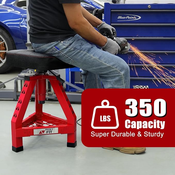 Adjustable Shop Stool, Garage Mechanic Stool Chair, Work Seat - Image 3