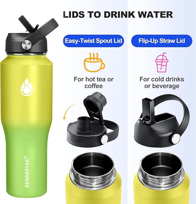 SENDESTAR 32oz Water Bottle Wide Mouth Stainless Steel Vacuum Insulated Double - Image 3