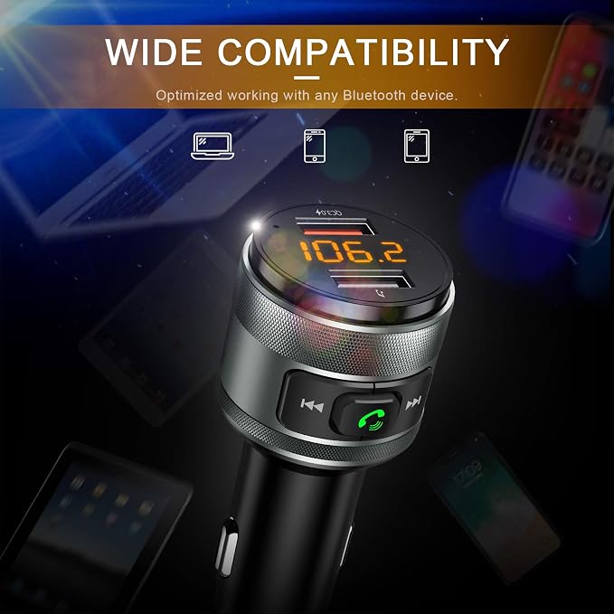 Bluetooth 5.3 FM Transmitter for Car, 3.0 Wireless Bluetooth FM Radio Adapter - Image 5
