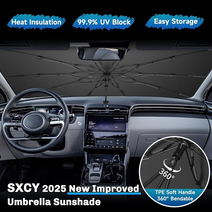 SXCY for 2022-2024 2025 Hyundai Tucson Windshield Umbrella Sunshade for 2024 - Image 4