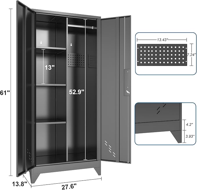 61" H Metal Storage Cabinet, Storage Shed - Image 3