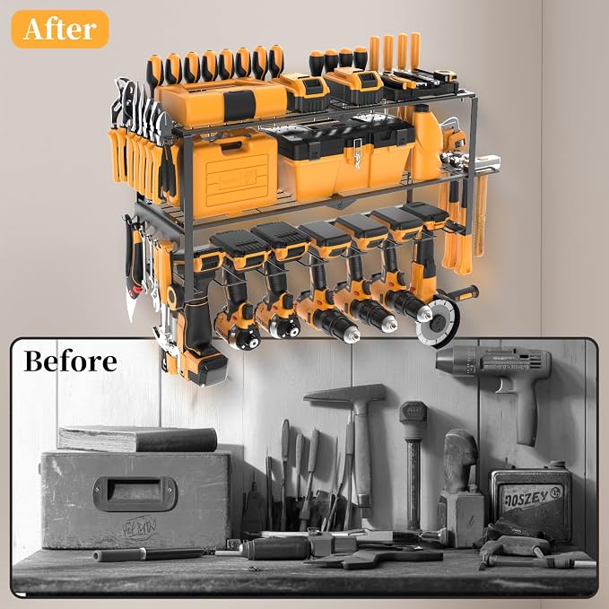 Large Power Tool Organizer Wall Mount, Power Tool Shelf System Battery Storage - Image 5