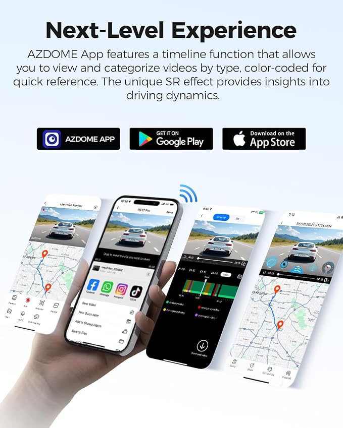 AZDOME PG17 Pro Mirror Dash Cam Front and Rear - Image 5