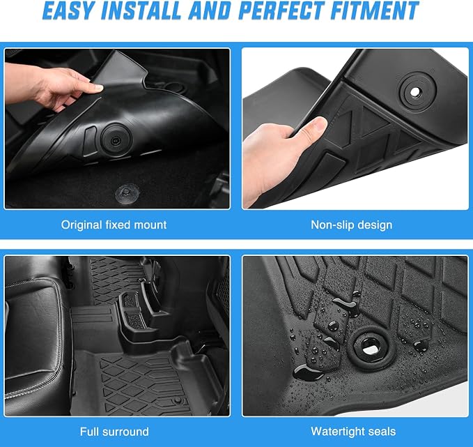 Nilight Floor Mats for Hyundai Santa Cruz 2022 2023 2024 2025 All Weather - Image 4