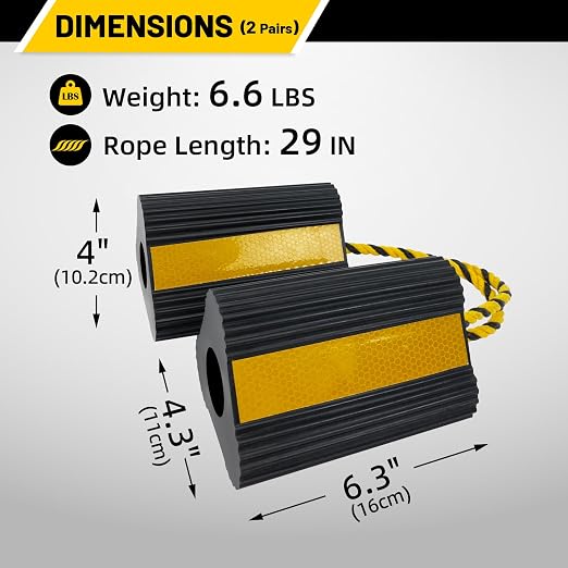 ROBLOCK Wheel Chocks for RV Trailer Camper Truck Car Aircraft, Versatile Heavy - Image 2
