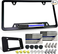 Police Thin Blue Line License Plate Frame-American Flag Patriotic Car Tag Holder by FBJTDQ