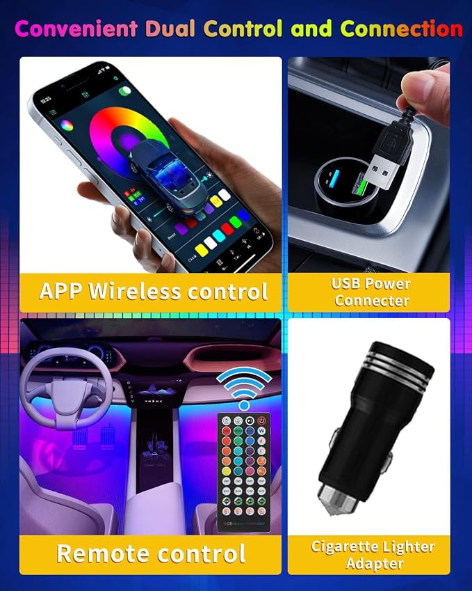 RGB Dream Color Interior Car Strip Lights - Image 6