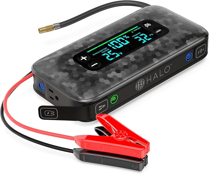 HALO Bolt Ultimate 3 Portable Car Battery Jump Starter | 130 PSI Air Compressor by Halo