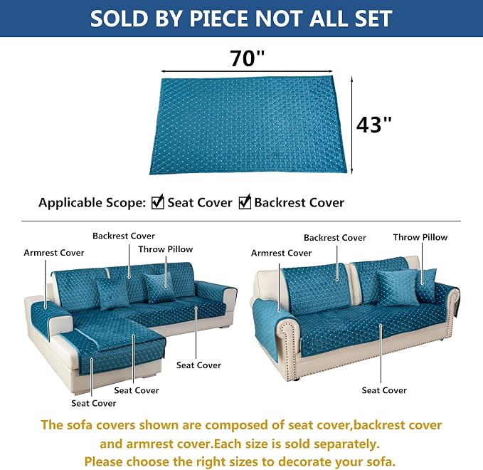 Eismodra Couch Cover, Sectional Couch Covers, Sofa Covers - Image 5