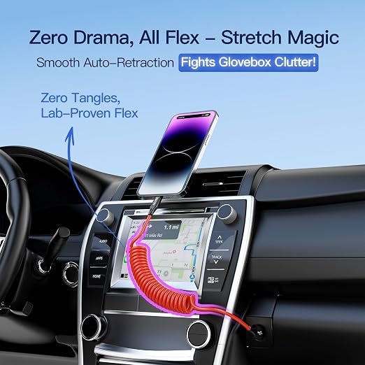 AGVEE 3ft Coiled Short USB to Lightning Charging Cable 3A Fast Charger Cord in - Image 3