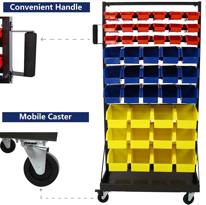 90 Parts Bin Rack Garage Storage Unit 9 Tiers System Steel Shelf - Image 3