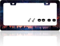 Starry Sky Galaxy License Plate Frame Beautiful Night Forest Funny License by TINALUIN